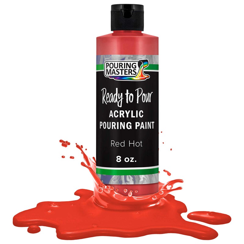 POURING MASTERS Hot Tamale Red Acrylic Ready to Pour Pouring Paint - Premium 8-Ounce Pre-Mixed Water-Based - for Canvas, Wood, Paper, Crafts, Tile, Rocks and More - Image 1